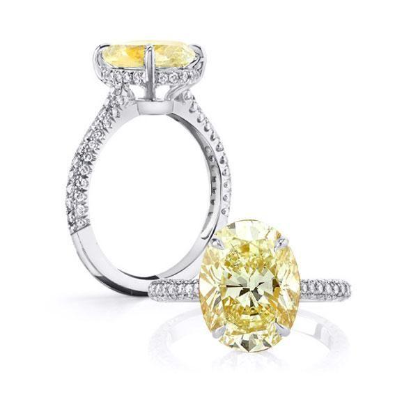 Oval Solitaire Engagement Ring - 925 Sterling Silver, 5 Carat Center Stone