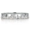 Pear & Round Half Eternity Wedding Band - 925 Sterling Silver