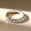 Pear & Round Half Eternity Wedding Band - 925 Sterling Silver