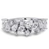 Pear Cut Half Eternity Band Ring for Women in Sterling Silver with White Stones