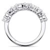Pear Cut Half Eternity Band Ring for Women in Sterling Silver with White Stones