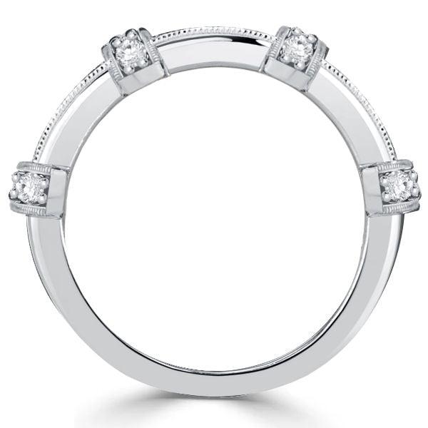 Vintage Style Ruby Baguette Cut Wedding Band | 1.06 CT TW in Sterling Silver
