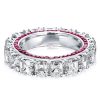 Eternity Asscher Cut White Sapphire Wedding Band - Sterling Silver