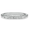 Five Stone Cushion Cut Wedding Band for Women in Sterling Silver