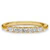 Five Stone Cushion Cut Wedding Band for Women in Sterling Silver