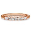 Five Stone Cushion Cut Wedding Band for Women in Sterling Silver