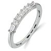 Five Stone Cushion Cut Wedding Band for Women in Sterling Silver