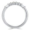 Five Stone Cushion Cut Wedding Band for Women in Sterling Silver