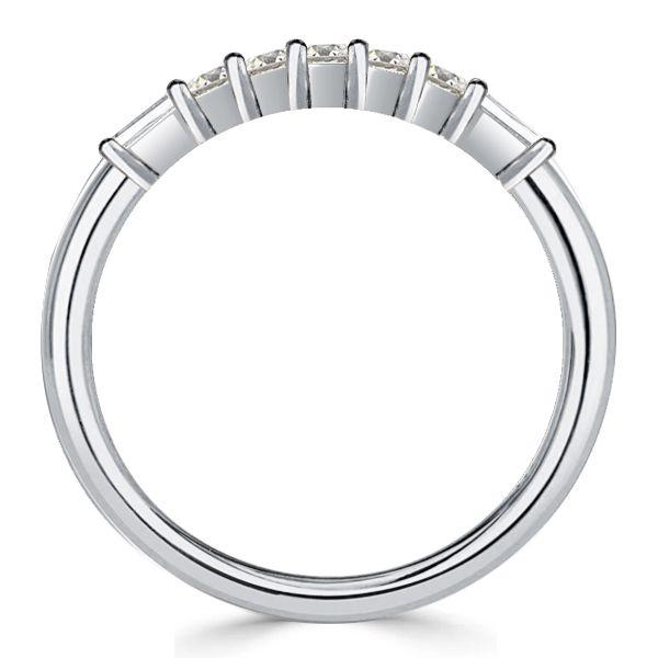 Five Stone Cushion Cut Wedding Band for Women in Sterling Silver