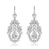 Vintage Style White Sapphire Drop Earrings in Sterling Silver
