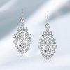 Vintage Style White Sapphire Drop Earrings in Sterling Silver