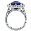 Sterling Silver Split Shank Halo Engagement Ring with 8.86 CT Center Stone