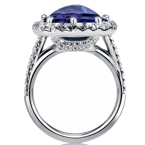 Sterling Silver Split Shank Halo Engagement Ring with 8.86 CT Center Stone