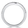 Emerald Cut Half Eternity Wedding Band - Sterling Silver Channel Set Ring