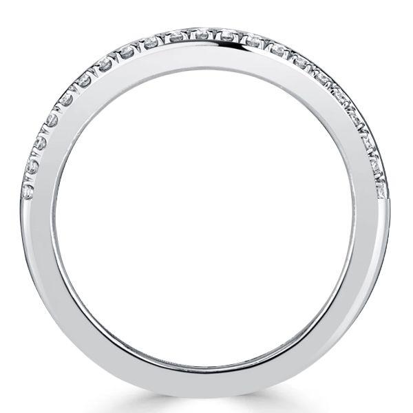 Emerald Cut Half Eternity Wedding Band - Sterling Silver Channel Set Ring