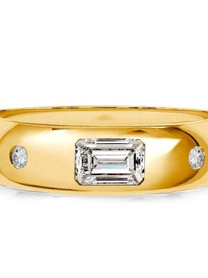 Emerald Cut Band Ring - Sterling Silver - Flush Setting - 0.58 CT. TW.