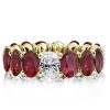 18K Gold Plated Oval Eternity Wedding Band with Created White Sapphire, 5.65 CT. TW.