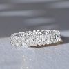 Serpent Scale Eternity Band Ring for Women in 925 Sterling Silver with Round Cut Stones