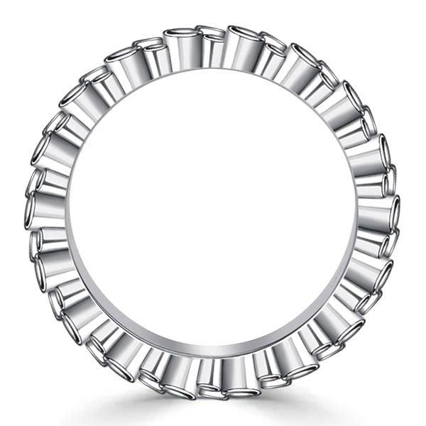 Serpent Scale Eternity Band Ring for Women in 925 Sterling Silver with Round Cut Stones