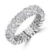 Serpent Scale Eternity Band Ring for Women in 925 Sterling Silver with Round Cut Stones