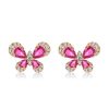 Rose Gold Butterfly Stud Earrings - 18K Plated Sterling Silver