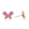 Rose Gold Butterfly Stud Earrings - 18K Plated Sterling Silver
