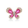 Rose Gold Butterfly Stud Earrings - 18K Plated Sterling Silver