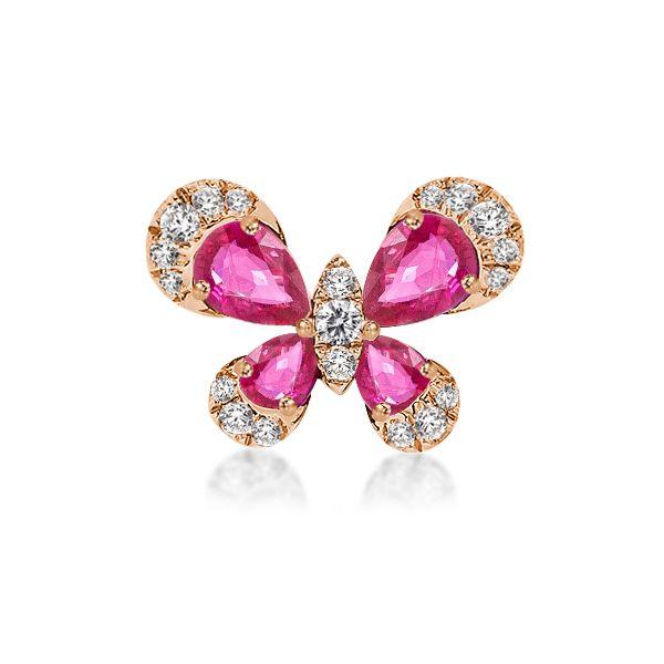 Rose Gold Butterfly Stud Earrings - 18K Plated Sterling Silver