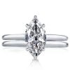 Sterling Silver Solitaire Created White Sapphire Bridal Ring Set