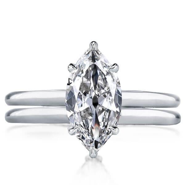 Sterling Silver Solitaire Created White Sapphire Bridal Ring Set