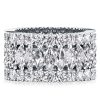 Triple Row Marquise Cut Eternity Wedding Band in Sterling Silver