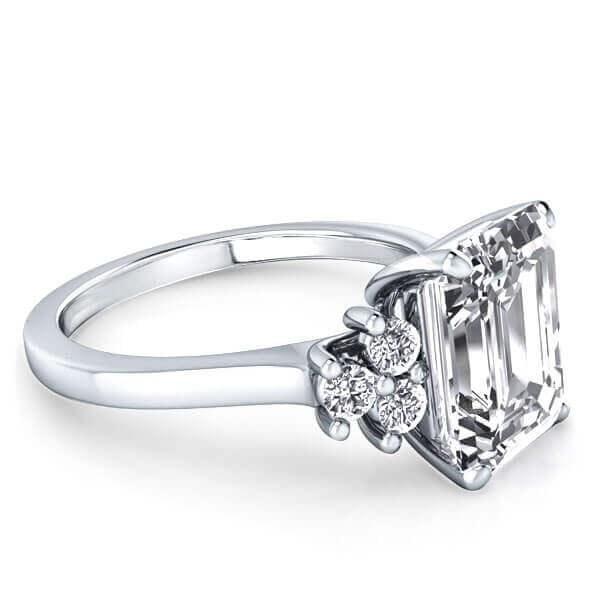 Six Stone Solitaire Bridal Set in 925 Sterling Silver with Created White Sapphire