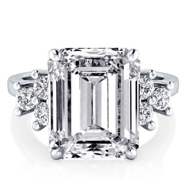 Six Stone Solitaire Bridal Set in 925 Sterling Silver with Created White Sapphire