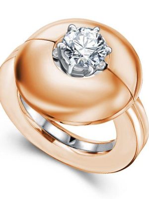 Adjustable 18K Rose Gold Plated Sterling Silver Wedding Ring - 1.0 CT Center Stone