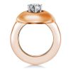 Adjustable 18K Rose Gold Plated Sterling Silver Wedding Ring - 1.0 CT Center Stone