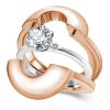 Adjustable 18K Rose Gold Plated Sterling Silver Wedding Ring - 1.0 CT Center Stone