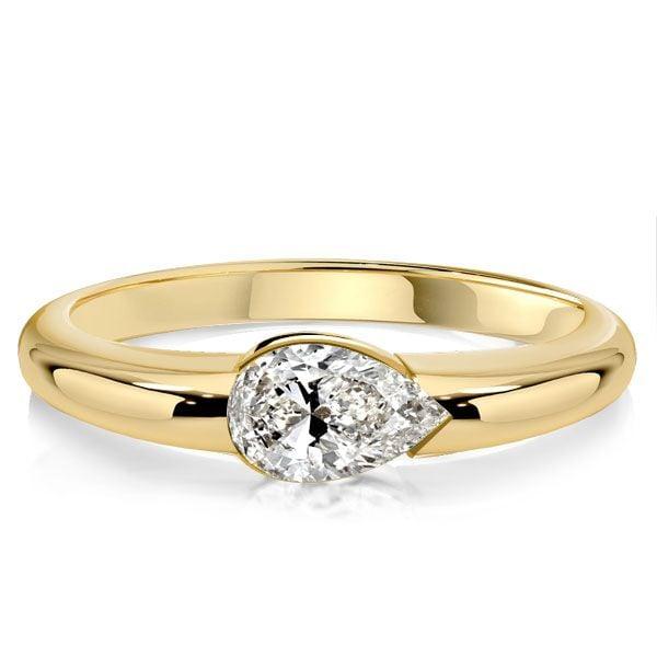Pear Shape Engagement Ring 1.00 CT. TW. 18K Gold Plated Sterling Silver