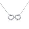 Sterling Silver Infinity Pendant Necklace - Halo Design, 18 Inch Chain