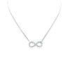 Sterling Silver Infinity Pendant Necklace - Halo Design, 18 Inch Chain