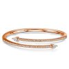 Golden Pear & Round White Sapphire Sterling Silver Bangle Bracelet