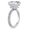 Cushion Cut White Sapphire Engagement Ring - Double Hidden Halo - 925 Sterling Silver