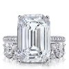 Emerald & White Sapphire Bridal Set - 925 Sterling Silver