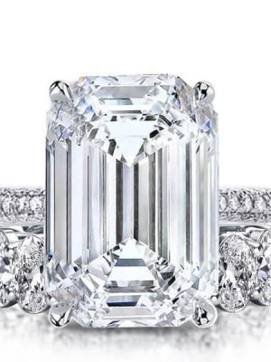 Emerald & White Sapphire Bridal Set - 925 Sterling Silver