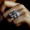 Emerald & White Sapphire Bridal Set - 925 Sterling Silver
