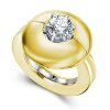 18K Gold Plated Sterling Silver Solitaire Wedding Ring Set - 1.0 CT Center Stone