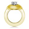 18K Gold Plated Sterling Silver Solitaire Wedding Ring Set - 1.0 CT Center Stone