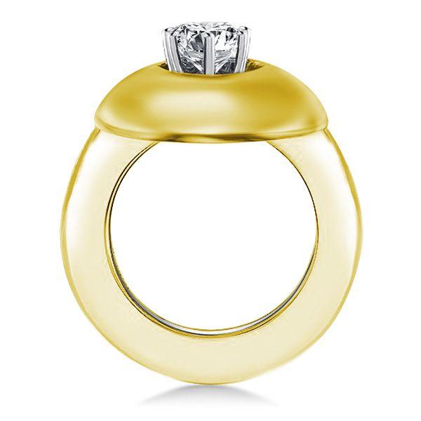 18K Gold Plated Sterling Silver Solitaire Wedding Ring Set - 1.0 CT Center Stone