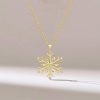 Sterling Silver Snowflake Necklace - Christmas Holiday Jewelry