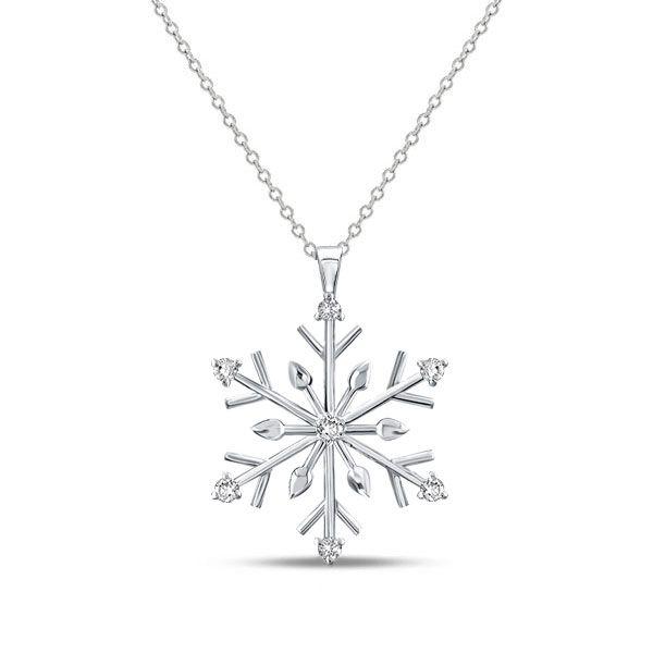 Sterling Silver Snowflake Necklace - Christmas Holiday Jewelry