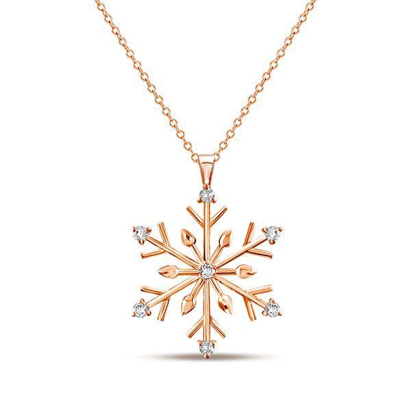 Sterling Silver Snowflake Necklace - Christmas Holiday Jewelry